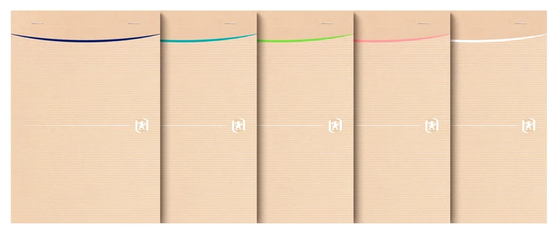 Oxford Touareg Pack of 40 Notepads A5 Small Squares 5 mm 160 Pages Stapled Card Cover Assorted Colours Recycled Paper