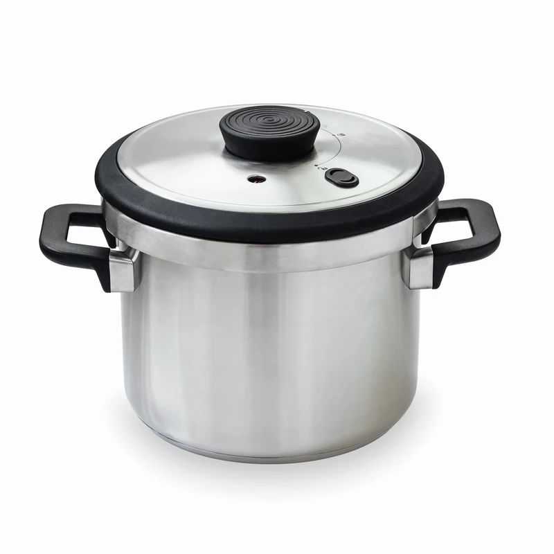 LACOR - 71788 – Super Fast Pressure Cooker with Safe Thermo-Resistant Handles – Induction – 18/10 Stainless Steel – Thermal Diffuser Bottom – 8L – 22 cm - Image 1