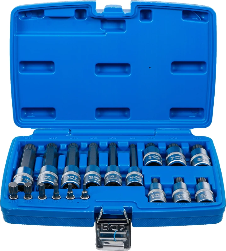 BGS 5172 | Bit Socket Set | 6.3 mm (1/4") / 12.5 mm (1/2") Drive | Spline (for XZN) | 18 pcs.