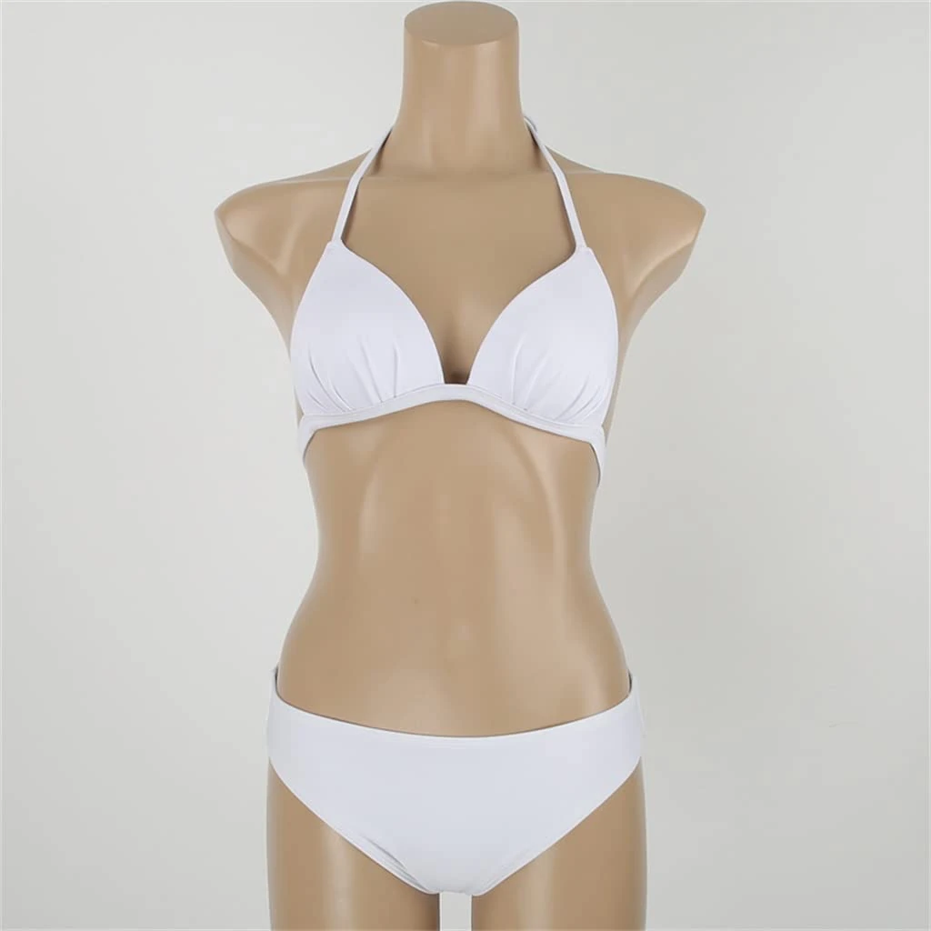 ACiyD Split swimsuit female ins style sexy slim bikini triangle slimming hot spring vacation swimwear (Color : White, Size : XL code) (White M) (White M)