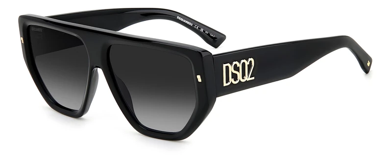 Dsq D2 0088/s 2M2/9O BLACK GOLD Sunglasses Unisex Acetate, Standard, 14