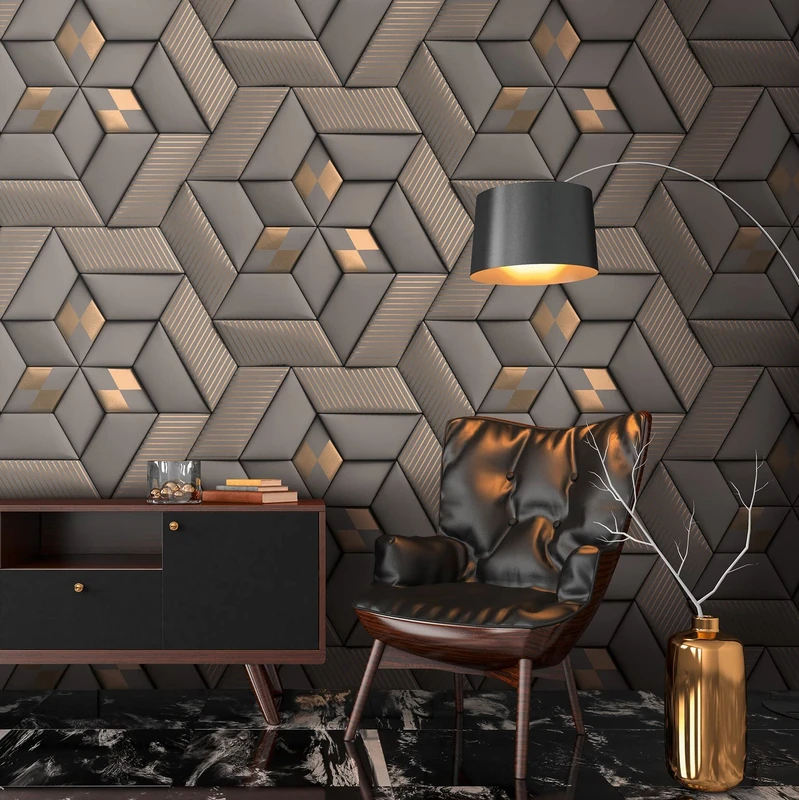 Livingwalls Travel Styles Non-Woven Wallpaper - Abstract Wallpaper in Grey and Taupe - Classic Wallpaper for Various Rooms in 1.59 m x 2.80 m