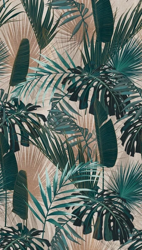 Livingwalls Travel Styles Non-Woven Wallpaper - Palm Leaf Wallpaper in Green and Beige - Tropical Wallpaper for Various Rooms in 1.59 m x 2.80 m