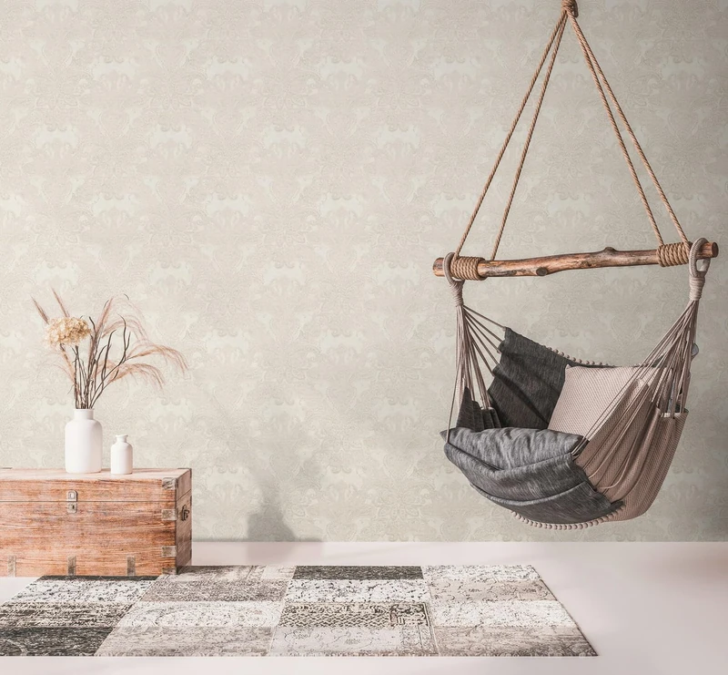 Livingwalls Travel Styles Non-Woven Wallpaper, Vintage Wallpaper in White and Cream, Oriental Wallpaper for Various Rooms, 10.05 m x 0.53 m