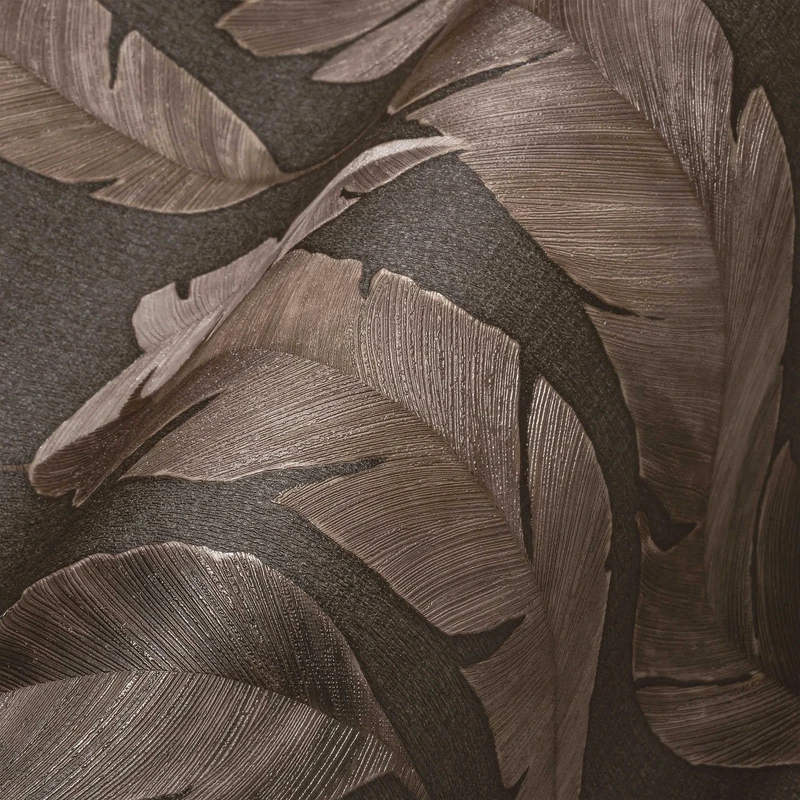 Livingwalls Travel Styles Non-Woven Wallpaper - Botanical Wallpaper in Brown - Tropical Wallpaper for Various Rooms in 10.05 m x 0.53 m