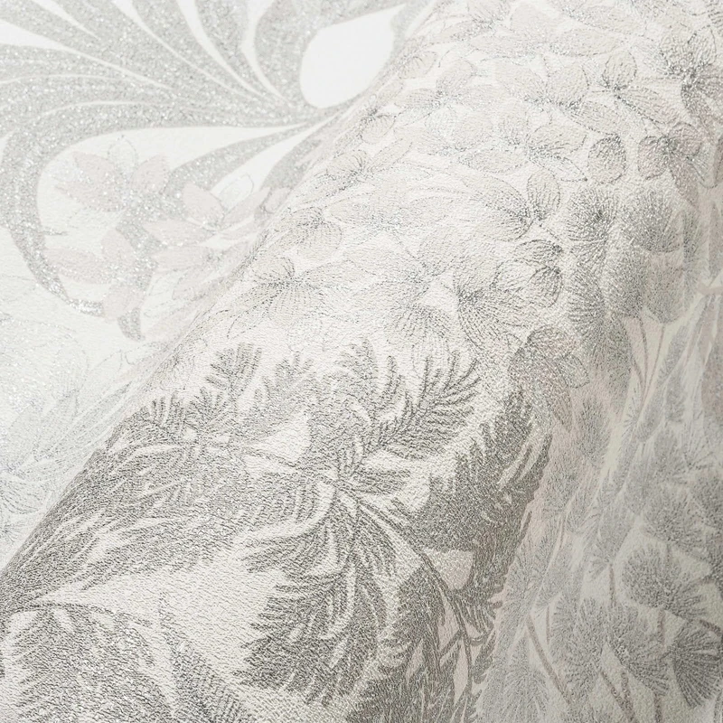 Livingwalls Travel Styles Non-Woven Wallpaper - Wildflower Wallpaper in White and Grey - Stylish Wall Wallpaper for Various Rooms in 10.05 m x 0.53 m