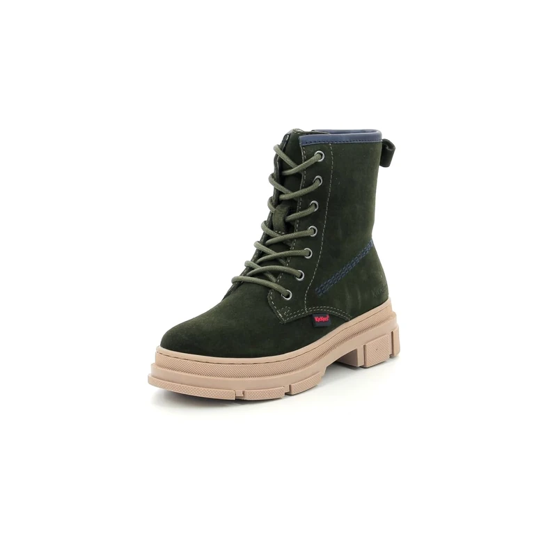Kickers Girls' Kick Goji Ankle Boots, khaki navy, 2 UK