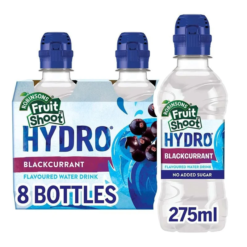FRUIT SHOOT Hydro Blackcurrant Fruit Flavoured Water, 275ml (Pack of 8)