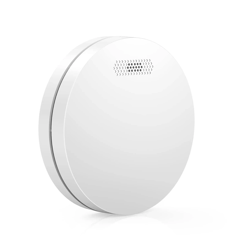 XINDUM Smoke Alarm Interlinked, Wireless Smoke Detector with 10 Year Battery, Mute Function, Small White 85dB Fire Alarm for Fire Warning 1 Pack