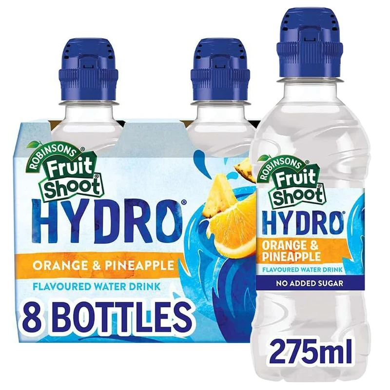 FRUIT SHOOT Hydro Orange and Pineapple Flavoured Water, 275ml (Pack of 8)
