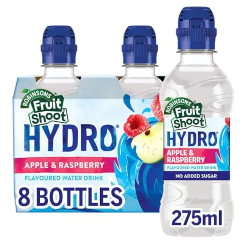 FRUIT SHOOT Hydro Apple & Raspberry Fruit Flavoured Water, 275ml (Pack of 8)