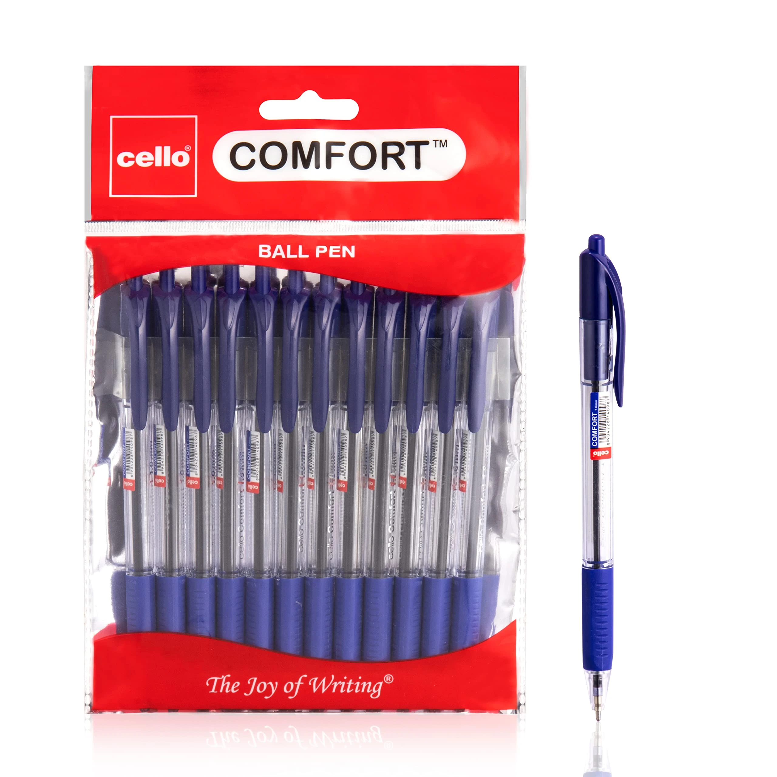 Cello Ballpoint Pens Extra Comfort Grip Ball Pens Medium Point Biros Retractable Ballpoint Pens (Blue, 24)