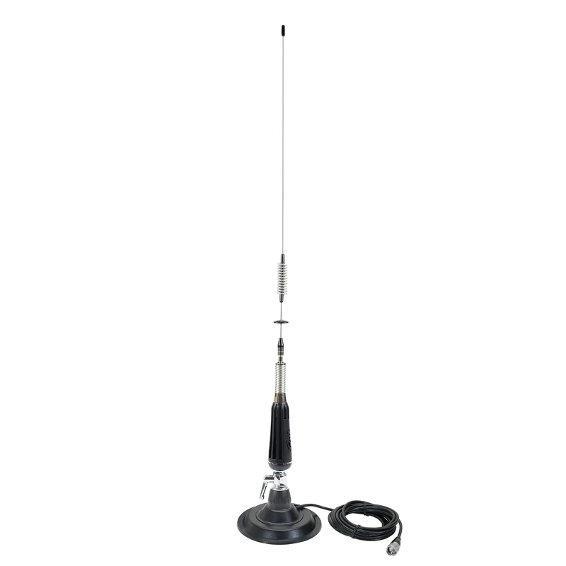 Folding CB PNI LED 850 antenna with magnetic base 145 mm, 85 cm long, 26-28 MHz, 300 Watt, illuminates during transmission, PL thread type, without accessories