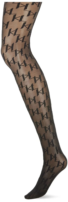 Karl Lagerfeld Women K/Monogram Party Tights Black M - Image 1