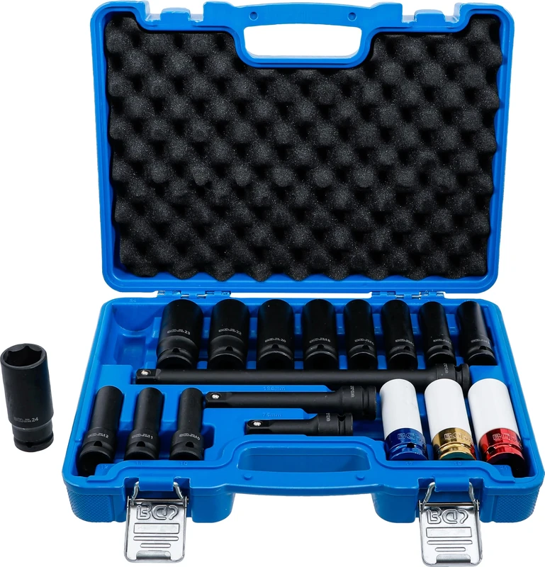 BGS 5202 | Impact Socket and Protective Impact Socket Set | Hexagon | 12.5 mm (1/2") Drive | 10 - 24 mm | 18 pcs.