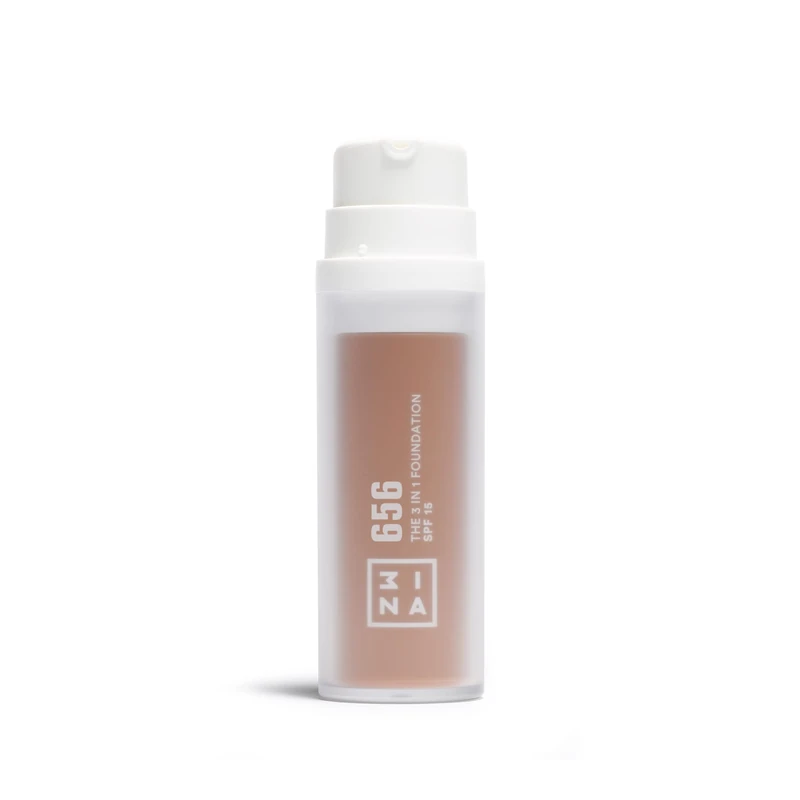 3INA MAKEUP - The 3 in 1 Foundation 656 - Dark gold Foundation Yellow Undertone - Liquid Foundation with SPF15 & Vitamic C