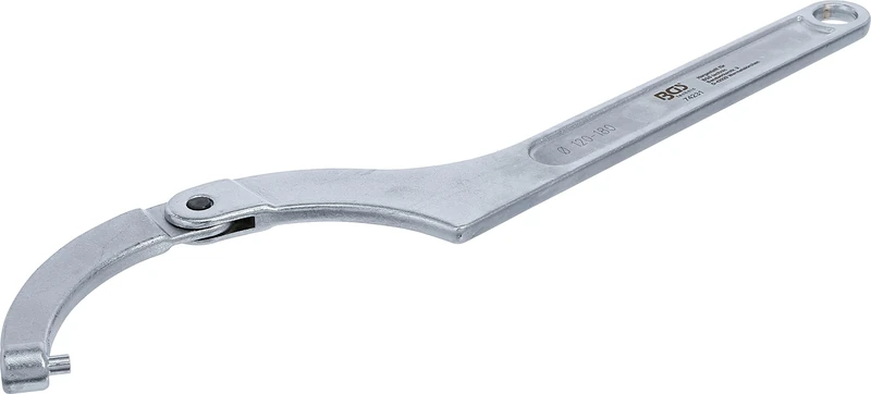 BGS 74231 | Adjustable Hook Wrench with Pin | 120 - 180 mm - Image 1