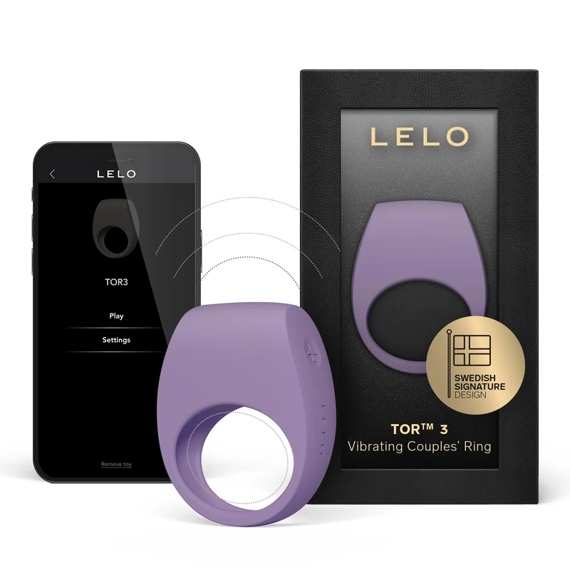 LELO TOR 3 Vibrating Penis Ring App Connected Adult Toy for Man and Woman, Couples Sex Toy with 8 Pleasure Settings for Enhanced Sensation, Silicone Cock Ring (Violet Dusk) - Image 1