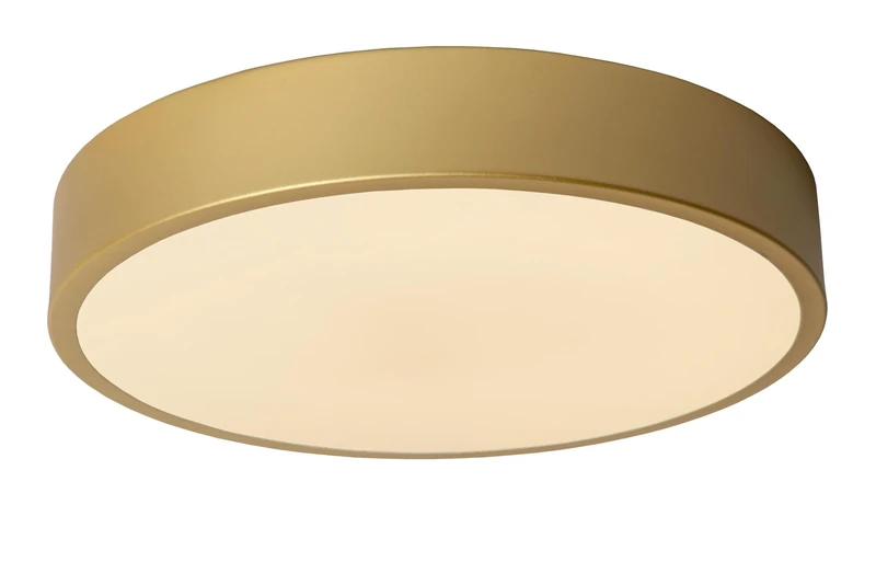 LUCIDE UNAR - Flush Ceiling Light - Ø 30 cm- LED 3 StepDim - 1x18W 2700K - Matt Gold/Brass