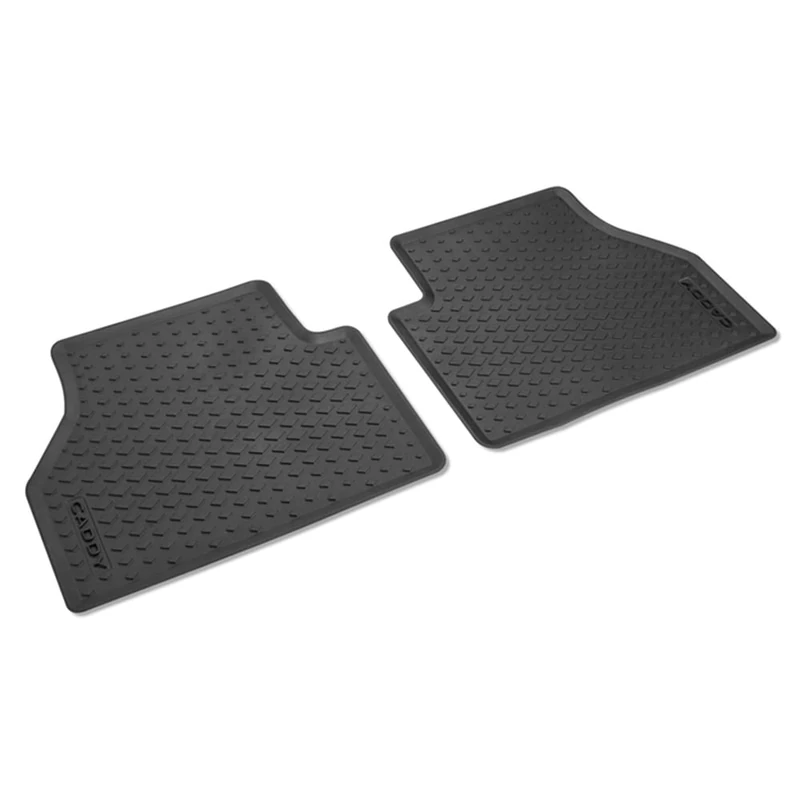 Volkswagen 2K706151282V Rubber Floor Mats All-Weather Mats 2 x Rubber Mats Rear Black with Caddy Lettering