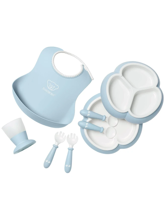 BabyBjörn Dinnerware Set, 8 pcs, Powder Blue