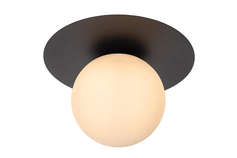 LUCIDE Tricia - Flush Ceiling Light - Ø 25 cm - 1xE27 - Black