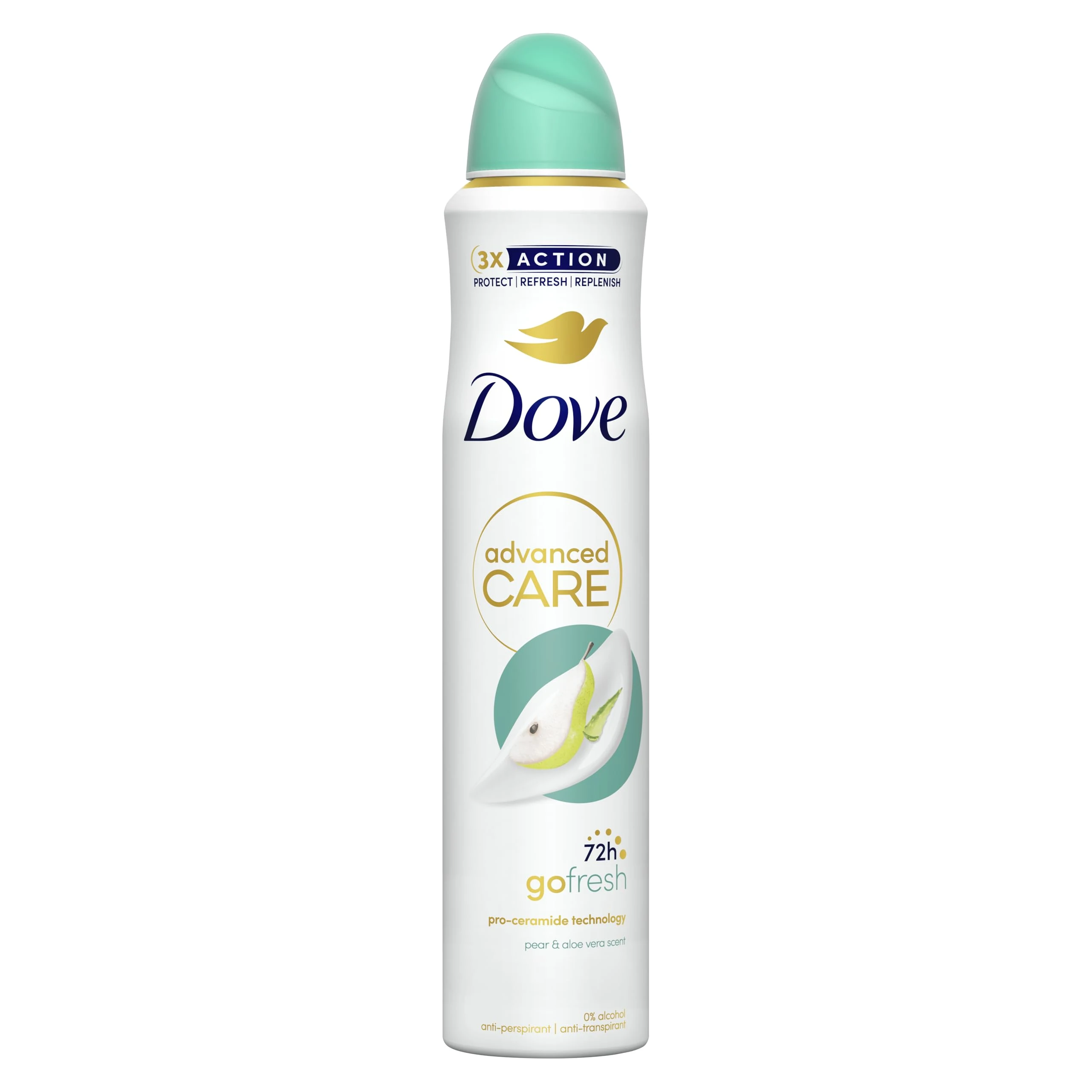 Dove Advanced Care Go Fresh Pear & Aloe Vera Scent Women's Antiperspirant Deodorant Spray for 72 hour protection against sweat and odour with Pro-Ceramide technology 200 ml