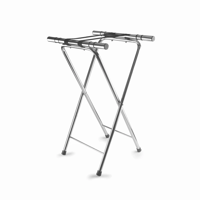 Lacor - 61870 – Hospitality Tray Stand, for All Types of Trays, Maximum Stability, Non-Slip Feet, Foldable, Stainless Steel, 41.5 x 52 x 82 cm
