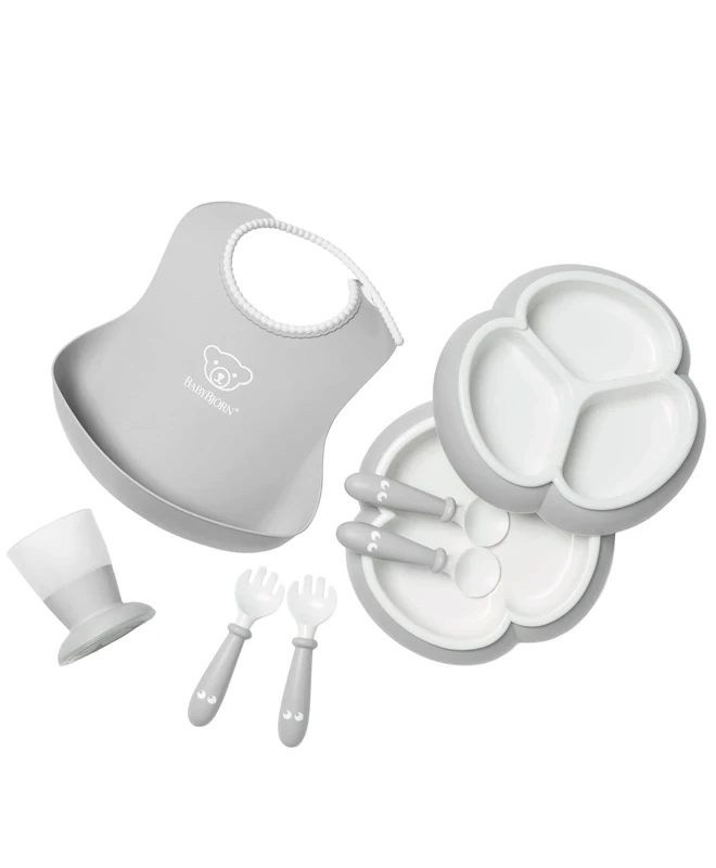 BabyBjörn Dinnerware Set, 8 pcs, Grey
