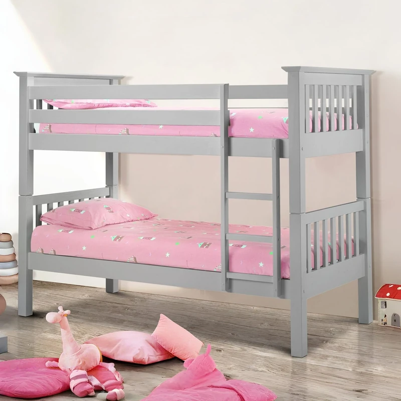 Julian Bowen Barcelona Bunk - Dove Grey Beds