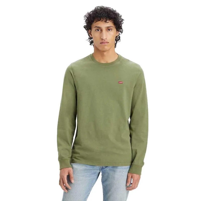 Levi's Men's Long-Sleeved Original Housemark Tee T-Shirt, Bluish Olive, M