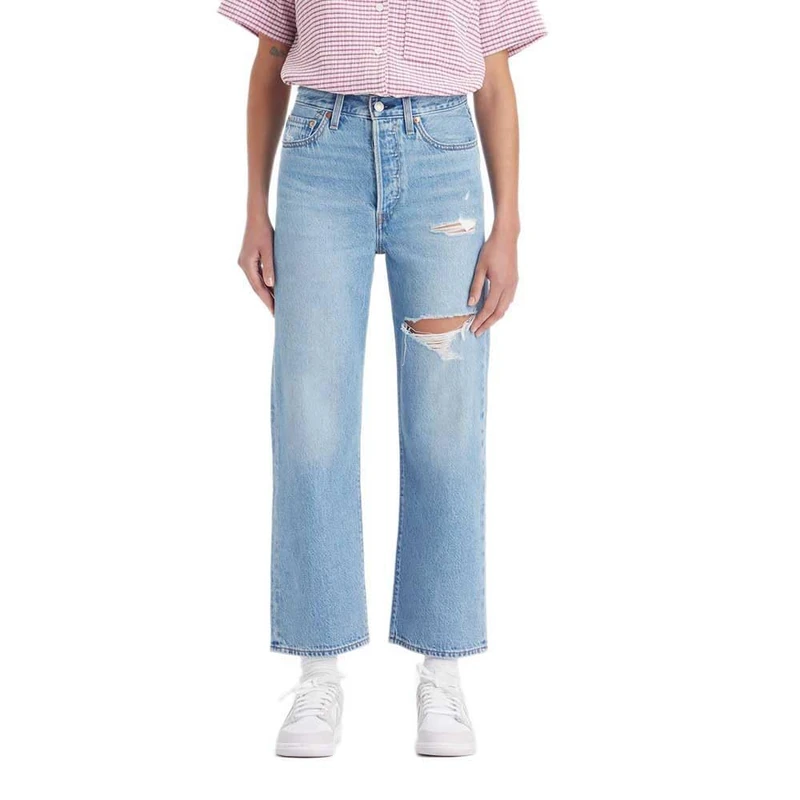 Levi's Ribcage Straight Ankle Women's Jeans, In The Middle W Damage, 26W / 27L