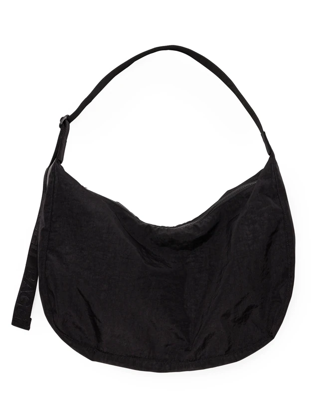 BAGGU Large Nylon Crescent Bag, Black - Image 1