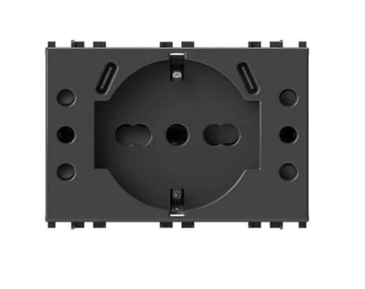4Box - USB recessed Socket P503 Compatible with Bticino® LivingNow™ Black - Image 1
