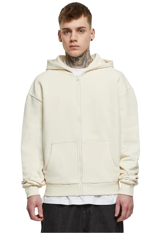 Urban Classics Men's Ultra Heavy Zip Hoody Hooded Sweatshirt, Whitesand,