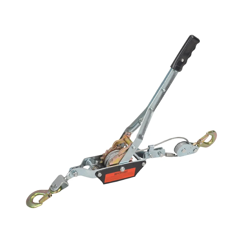 GESEXI 4 Ton Dual Gear Power Puller, 2 Hook Steel Cable Dual Gear Power Ratchet Come Along Puller Tool with Cable Automotive Hoist Hand Winch Cable Puller Stretcher Lift 8,800 Lbs