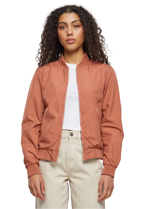 Urban Classics Women's Bomber Jacket, Light Bomber Jacket, Lightweight Flight Jacket for Women in Many Colours, Sizes XS - XL, terracotta, XXXXL