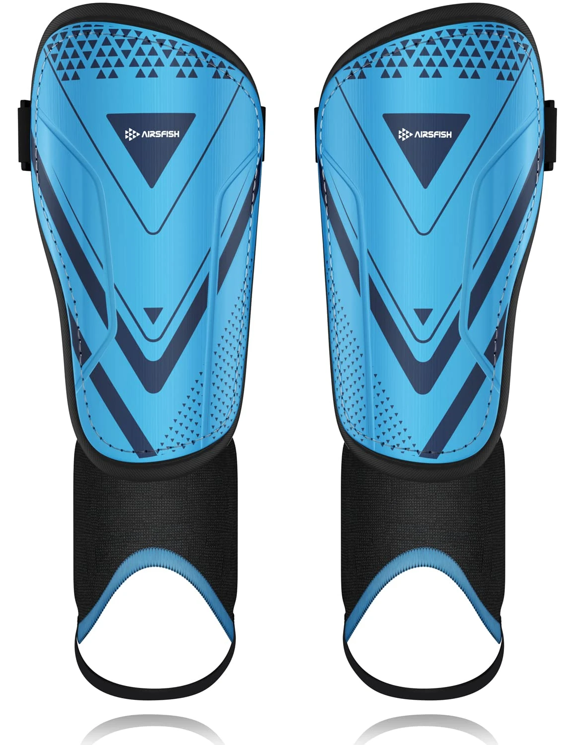AirsFish Shin Pads Boys CE Certified Kids Shin Pads with Ankle Protection,High Strength Shin pads,Breathable Non Slip Extended Adjustable Straps,Protective Football Equipment for Boys and Girls