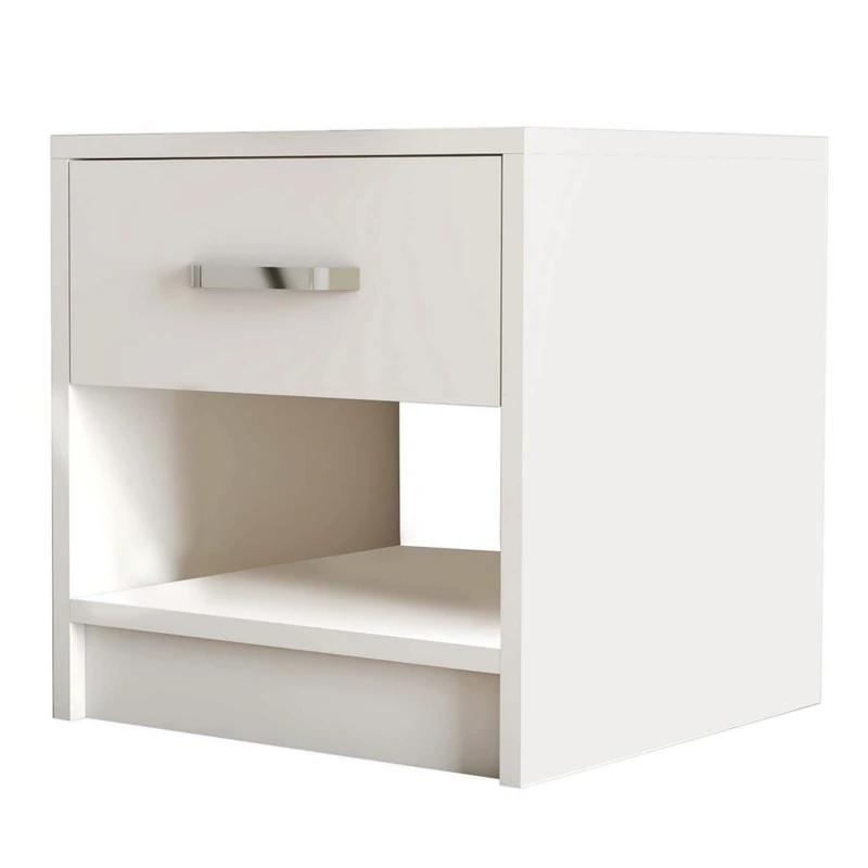 WELL HOME MOBILIARIO & DECORACIÓN Bedside, 100% melamine veneered chipboard, White - Image 1