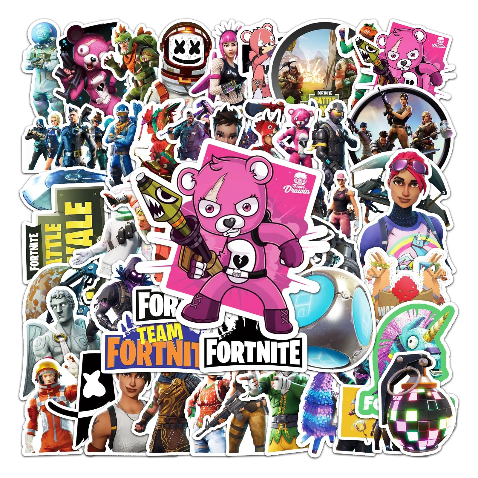 Yangsiw Fortnite Game Stickers 50Pcs Sticker Packs for Skateboard Car Laptop Water Bottles Travel Stickers for Boys Grils Teens Adults …