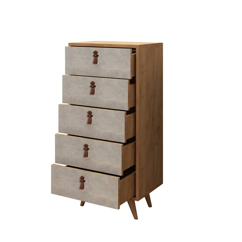 WELL HOME MOBILIARIO & DECORACIÓN Chest of Drawers, Brown/White, 50x103x40