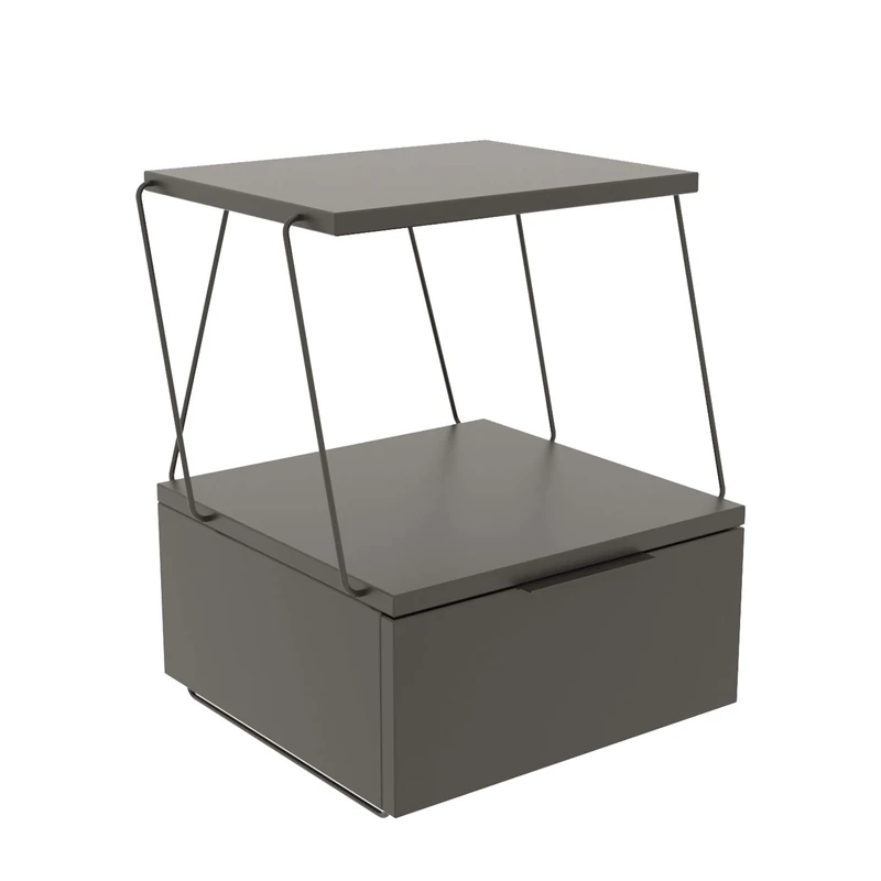 WELL HOME MOBILIARIO & DECORACIÓN Bedside, 100% Melamine Re-plated Chipboard Board, Anthracite - Image 1