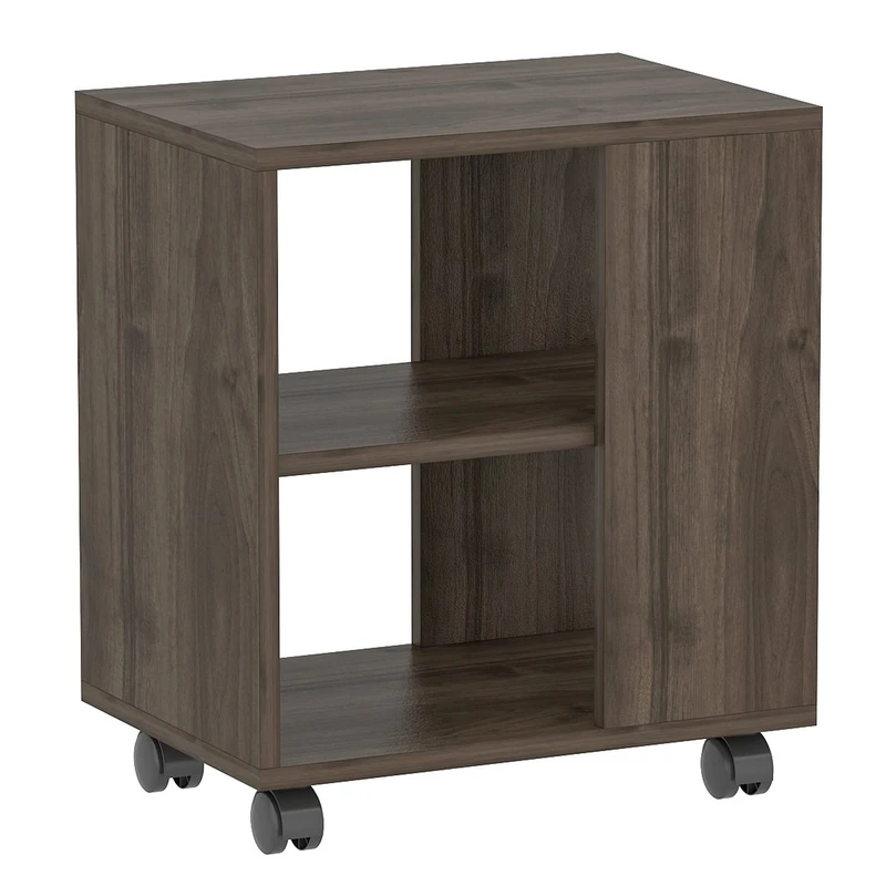 WELL HOME MOBILIARIO & DECORACIÓN Side Table, 100% Re-plated Melamine Chipboard, Walnut - Image 1