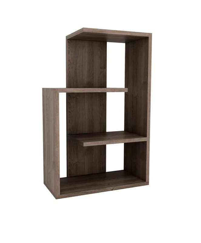 WELL HOME MOBILIARIO & DECORACIÓN Bookcase, 100% melamine coated chipboard, walnut - Image 1