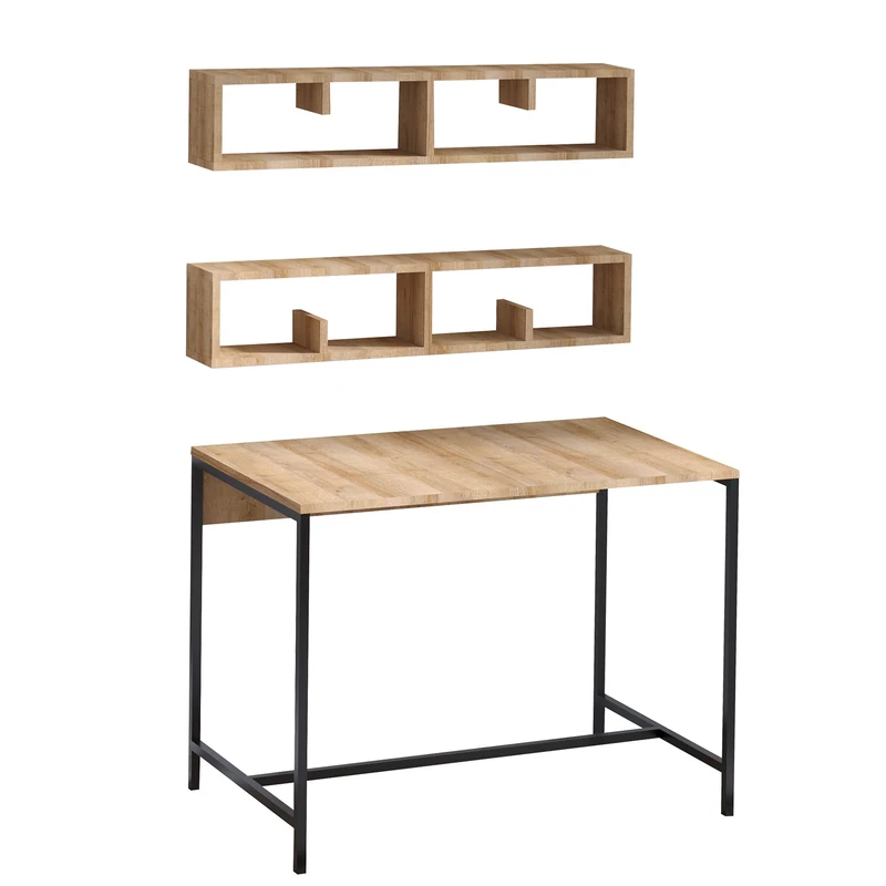 WELL HOME MOBILIARIO & DECORACIÓN Desk, 100% melamine veneered chipboard, oak colour