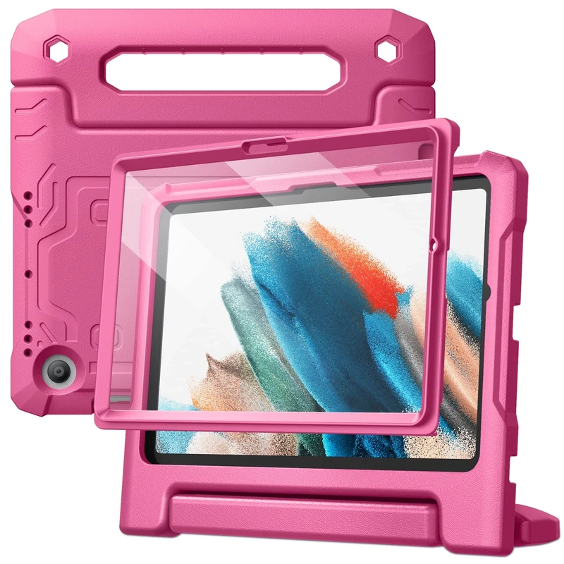 JETech Kids Case for Samsung Galaxy Tab A8 10.5-Inch 2022 (SM-X200/X205/X207) with Built-in Screen Protector, Shockproof Full-Body Handle Stand Tablet Protective Cover (Plum)