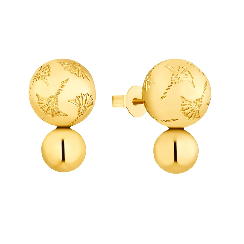 JOOP! stud earrings stainless steel ladies earrings, 1.6 cm, gold, Comes in jewelry gift box, 2035026