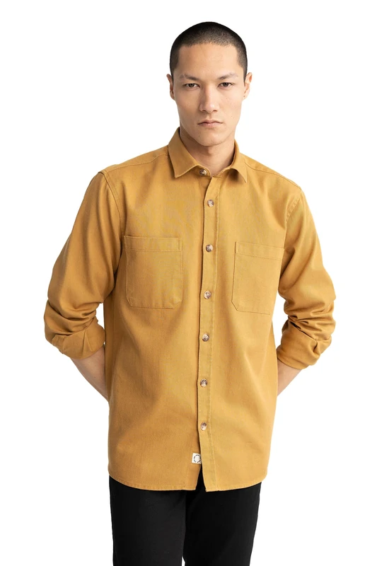DeFacto Men's W7830AZ Tunic Shirt, Camel, S