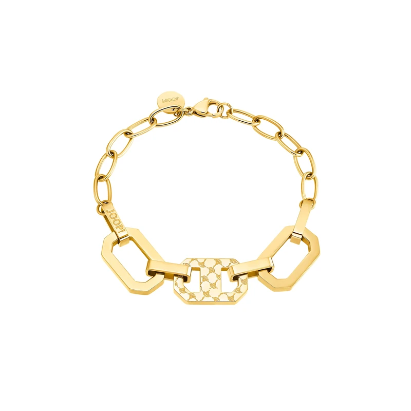 JOOP! bracelet stainless steel ladies arm jewelry, 19.5 cm, gold, Comes in jewelry gift box, 2035035