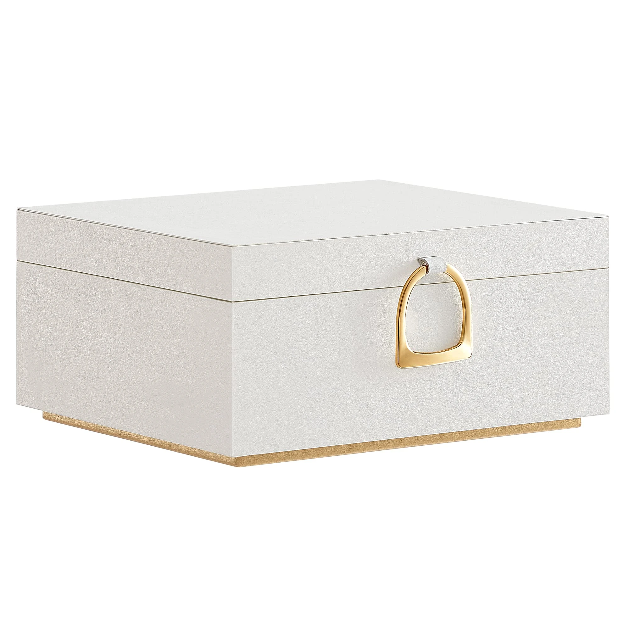 SONGMICS 2-Layer Jewellery Box, Jewellery Organiser with Handle, Removable Jewellery Tray, Jewellery Storage, Floating Effect, 20.5 x 24 x 11 cm, Gift Idea, White JBC165W01
